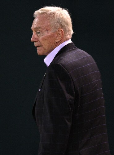 OAKLAND, CA - AUGUST 13:  Owner of the Dallas Cowboys Jerry Jones walks on the field against the Oakland Raiders during a preseason game at Oakland-Alameda County Coliseum on August 13, 2009 in Oakland, California.  <br /><br /><span class="help">(Photo by Jed Jacobsohn/Getty Images)</span>