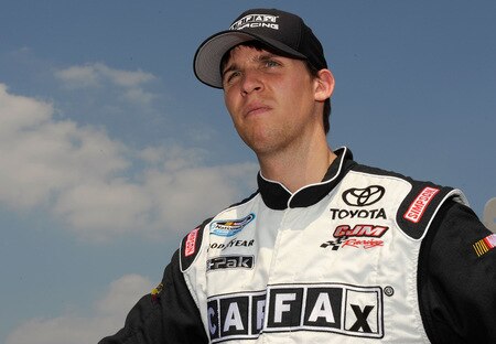BROOKLYN, MI - AUGUST 15:  Denny Hamli , driver of the #11 CARFAX Toyota, looks on from the grid during the NASCAR Nationwide Series at Michigan International Speedway on August 15, 2009 in Brooklyn, Michigan.  <br /><br /><span class="help">(Photo by Rusty Jarrett/Getty Images for NASCAR)</span>