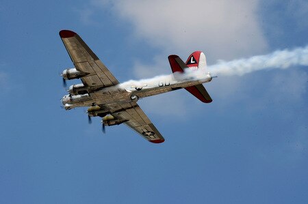 BROOKLYN, MI - AUGUST 15:  A plane performs a flyover prior to the start of the NASCAR Nationwide Series at Michigan International Speedway on August 15, 2009 in Brooklyn, Michigan.  <br /><br /><span class="help">(Photo by Rusty Jarrett/Getty Images for NASCAR)</span>