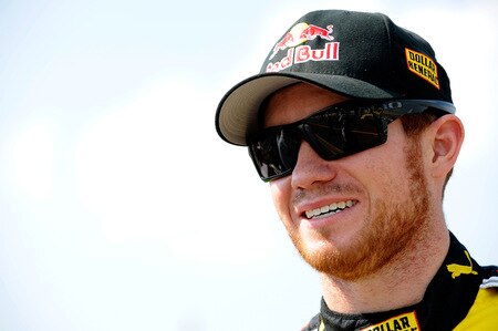 BROOKLYN, MI - AUGUST 15:  Brian Vickers, driver of the #32 Dollar General Stores Toyota, looks on from the grid during the NASCAR Nationwide Series at Michigan International Speedway on August 15, 2009 in Brooklyn, Michigan.  <br /><br /><span class="help">(Photo by John Harrelson/Getty Images for NASCAR)</span>
