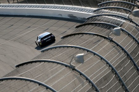 BROOKLYN, MI - AUGUST 15:  Brad Coleman, driver of the BigSpot.com Toyota, drives during the NASCAR Nationwide Series at Michigan International Speedway on August 15, 2009 in Brooklyn, Michigan.  <br /><br /><span class="help">(Photo by Harry How/Getty Images)</span>