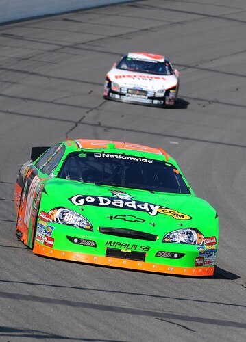 BROOKLYN, MI - AUGUST 15:  Brad Keselowski, driver of the #88 GoDaddy Chevrolet, drives during the NASCAR Nationwide Series at Michigan International Speedway on August 15, 2009 in Brooklyn, Michigan.  <br /><br /><span class="help">(Photo by Harry How/Getty Images)</span>