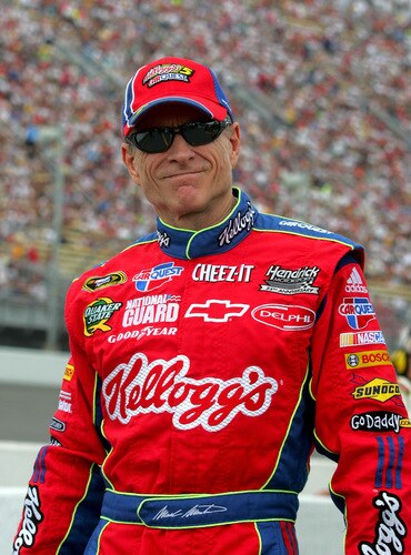 BROOKLYN, MI - AUGUST 16:  Mark Martin, driver of the #5 Kellogg's / CARQUEST Chevrolet, looks on from the grid during the NASCAR Sprint Cup Series CARFAX 400 at Michigan International Speedway on August 16, 2009 in Brooklyn, Michigan.  <br /><br /><span class="help">(Photo by Jerry Markland/Getty Images for NASCAR)</span>