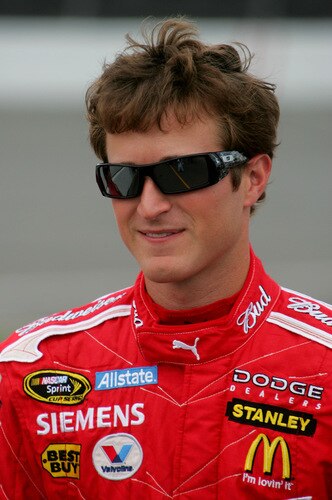 BROOKLYN, MI - AUGUST 16:  Kasey Kahne, driver of the #9 Budweiser Dodge, looks on from the grid during the NASCAR Sprint Cup Series CARFAX 400 at Michigan International Speedway on August 16, 2009 in Brooklyn, Michigan.  <br /><br /><span class="help">(Photo by Jerry Markland/Getty Images for NASCAR)</span>