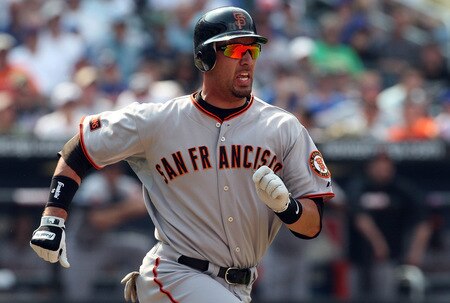 NEW YORK - AUGUST 16:  Travis Ishikawa #10 of the San Francisco Giants runs against the New York Mets on August 16, 2009 at Citi Field in the Flushing neighborhood of the Queens borough of New York City.  <br /><br /><span class="help">(Photo by Jim McIsaac/Getty Images)</span>