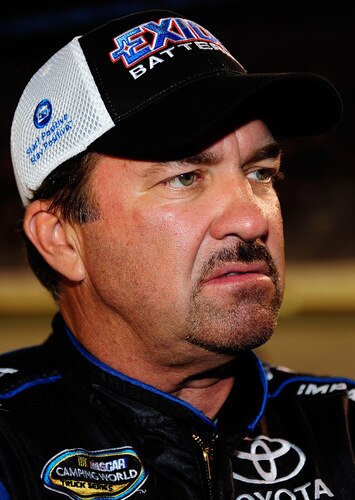 BRISTOL, TN - AUGUST 19:  Mike Skinner, driver of the #5 Exide Toyota stands on pit road prior to the start of the NASCAR Camping World Truck Series O'Reilly 200 at Bristol Motor Speedway on August 19, 2009 in Bristol, Tennessee.  <br /><br /><span class="help">(Photo by Rusty Jarrett/Getty Images for NASCAR)</span>