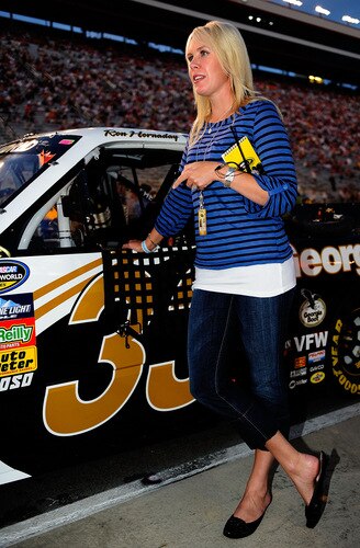 BRISTOL, TN - AUGUST 19:  Team owner Delana Harvick stands next to her # 33 Georgia Boot Chevrolet driven by Ron Hornaday Jr. prior to the start of the NASCAR Camping World Truck Series O'Reilly 200 at Bristol Motor Speedway on August 19, 2009 in Bristol, Tennessee.  <br /><br /><span class="help">(Photo by Rusty Jarrett/Getty Images for NASCAR)</span>