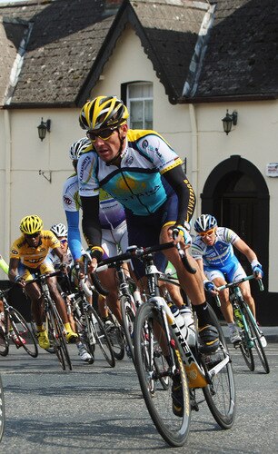 DUBLIN, IRELAND - AUGUST 21:  Lance Armstrong of the USA and Astana rides in the peloton during Stage One of the 2009 Tour of Ireland from Enniskerry to Waterford on August 21, 2009 in Waterford, Ireland.  <br /><br /><span class="help">(Photo by Bryn Lennon/Getty Images)</span>