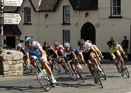 DUBLIN, IRELAND - AUGUST 21:  The riders make their way through an Irish Town during Stage One of the 2009 Tour of Ireland from Enniskerry to Waterford on August 21, 2009 in Waterford, Ireland.  <br /><br /><span class="help">(Photo by Bryn Lennon/Getty Images)</span>