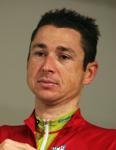 KILLARNEY, IRELAND - AUGUST 22:  Matt Wilson of Australia and Team Type 1 puts on the Mountains Jersey after Stage Two of the 2009 Tour of Ireland from Clonmel to Killarney on August 22, 2009 in Killarney, Ireland.  <br /><br /><span class="help">(Photo by Bryn Lennon/Getty Images)</span>