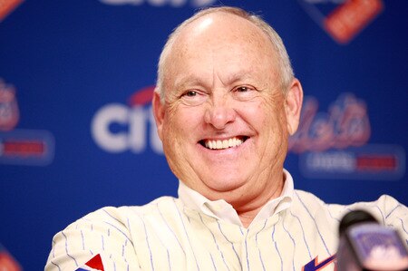 NEW YORK - AUGUST 22:  Nolan Ryan speaks at a press conference commemorating the New York Mets 40th anniversary of the 1969 World Championship team on August 22, 2009 at Citi Field in the Flushing neighborhood of the Queens borough of New York City.  <br /><br /><span class="help">(Photo by Jared Wickerham/Getty Images)</span>