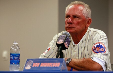 NEW YORK - AUGUST 22:  Bud Harrelson speaks at a press conference commemorating the New York Mets 40th anniversary of the 1969 World Championship team on August 22, 2009 at Citi Field in the Flushing neighborhood of the Queens borough of New York City.  <br /><br /><span class="help">(Photo by Jared Wickerham/Getty Images)</span>