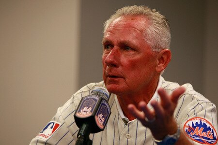 NEW YORK - AUGUST 22:  Bud Harrelson speaks at a press conference commemorating the New York Mets 40th anniversary of the 1969 World Championship team on August 22, 2009 at Citi Field in the Flushing neighborhood of the Queens borough of New York City.  <br /><br /><span class="help">(Photo by Jared Wickerham/Getty Images)</span>