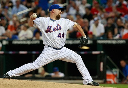 NEW YORK - AUGUST 22:  Tim Redding #44 of the New York Mets pitches against the Philadelphia Phillies in the first inning during the game on August 22, 2009 at Citi Field in the Flushing neighborhood of the Queens borough of New York City.  <br /><br /><span class="help">(Photo by Jared Wickerham/Getty Images)</span>