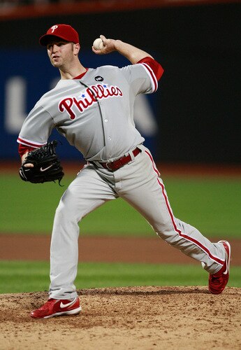 NEW YORK - AUGUST 22:  J.A. Happ #43 of the Philadelphia Phillies pitches against the New York Mets during the game on August 22, 2009 at Citi Field in the Flushing neighborhood of the Queens borough of New York City.  <br /><br /><span class="help">(Photo by Jared Wickerham/Getty Images)</span>