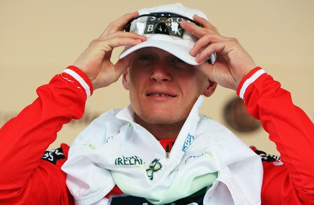 BANTRY, IRELAND - AUGUST 23:  Matti Breschel of Denmark and Team Saxo Bank of won the Youngf Rider's Jersey after Stage Three of the 2009 Tour of Ireland from Bantry to Cork on August 23, 2009 in Cork, Ireland.  <br /><br /><span class="help">(Photo by Bryn Lennon/Getty Images)</span>
