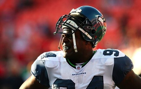 KANSAS CITY, MO - AUGUST 29: Cory Redding #94 of the Seattle Seahawks looks on against the Kansas City Chiefs during their preseason game at Arrowhead Stadium on August 29, 2009 in Kansas City, Missouri. <br /><br /><span class="help">(Photo by Dilip Vishwanat/Getty Images)</span>