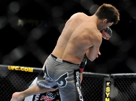 PORTLAND, OR - AUGUST 29:  UFC fighter Nate Marquardt (L) knocks out UFC fighter Demian Maia (R) during their Middleweight bout at UFC 102:  Couture vs. Nogueira at the Rose Garden Arena on August 29, 2009 in Portland, Oregon.  <br /><br /><span class="help">(Photo by Jon Kopaloff/Getty Images)</span>