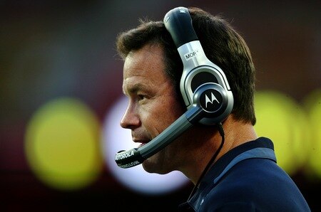 KANSAS CITY, MO - AUGUST 29: Head coach Jim Mora of the Seattle Seahawks looks on against the Kansas City Chiefs during their preseason game at Arrowhead Stadium on August 29, 2009 in Kansas City, Missouri. <br /><br /><span class="help">(Photo by Dilip Vishwanat/Getty Images)</span>