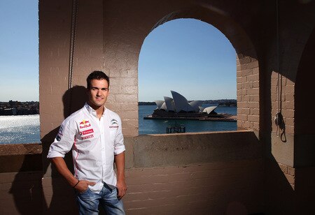 SYDNEY, AUSTRALIA - AUGUST 31:  Dani Sordo of Spain and the Citroen Total World Rally team poses in front of the Sydney Opera House during a Rally Australia press conference at The Rocks on August 31, 2009 in Sydney, Australia.  <br /><br /><span class="help">(Photo by Matt King/Getty Images)</span>
