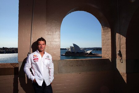 SYDNEY, AUSTRALIA - AUGUST 31:  Sebastien Loeb of France and the Citroen Total World Rally team poses in front of the Sydney Opera House during a Rally Australia press conference at The Rocks on August 31, 2009 in Sydney, Australia.  <br /><br /><span class="help">(Photo by Matt King/Getty Images)</span>