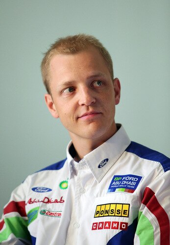 SYDNEY, AUSTRALIA - AUGUST 31:  Mikko Hirvonen of Finland and the BP Ford Abu Dhabi World Rally team speaks to the media during a Rally Australia press conference at The Rocks on August 31, 2009 in Sydney, Australia.  <br /><br /><span class="help">(Photo by Matt King/Getty Images)</span>