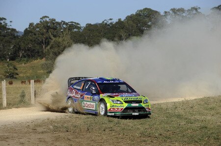 KINGSCLIFF, AUSTRALIA - SEPTEMBER 03:  Mikko Hirvonen of Finland and Jarmo Lehtinen of Finland compete in their BP Abu Dhabi Ford Focus  during the Repco Rally of Australia Shakedown  on September 3, 2009 in Kingscliff, Australia  <br /><br /><span class="help">(Photo by Massimo Bettiol/Getty Images)</span>