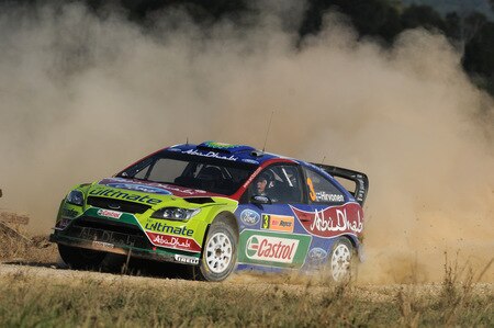 KINGSCLIFF, AUSTRALIA - SEPTEMBER 03:  Mikko Hirvonen of Finland and Jarmo Lehtinen of Finland compete in their BP Abu Dhabi Ford Focus  during the Repco Rally of Australia Shakedown  on September 3, 2009 in Kingscliff, Australia  <br /><br /><span class="help">(Photo by Massimo Bettiol/Getty Images)</span>