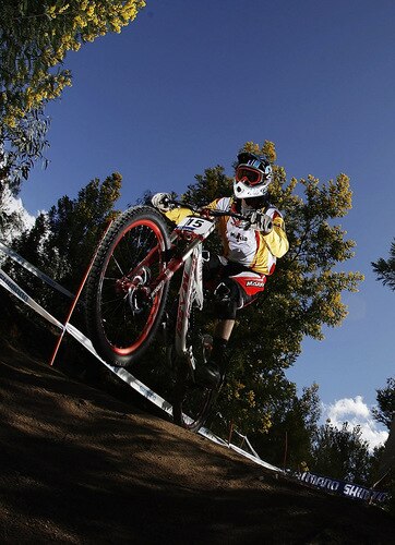 CANBERRA, AUSTRALIA - SEPTEMBER 04:  Bernat Guardia Pascual of Spain competes during the downhill official timed session at the 2009 Mountain Bike & World Trials World Championship at Mt Stromlo on September 4, 2009 in Canberra, Australia.  <br /><br /><span class="help">(Photo by Stefan Postles/Getty Images)</span>