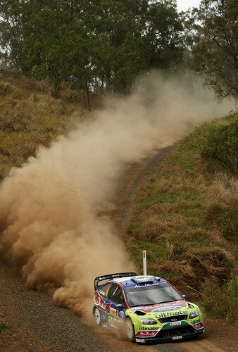 KINGSCLIFF, AUSTRALIA - SEPTEMBER 04:  Jari Matti Latvala of Finland and Mikka Anttila of Finland compete in their BP Abu Dhabi Ford Focus during the Repco Rally of Australia Special Stage Four on September 4, 2009 in Kingscliff, Australia.  <br /><br /><span class="help">(Photo by Quinn Rooney/Getty Images)</span>