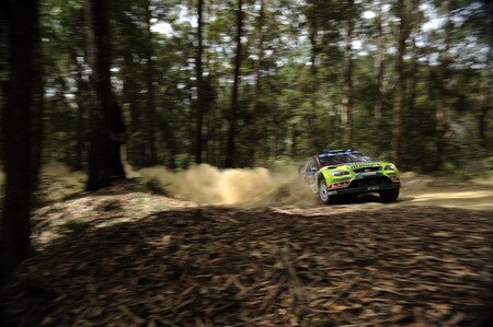 KINGSCLIFF, AUSTRALIA - SEPTEMBER 04:  Mikko Hirvonen of Finland and Jarmo Lehtinen of Finland compete in their BP Abu Dhabi Ford Focus  during day one of the Repco Rally of Australia on September 4 in Kingscliff, Australia  <br /><br /><span class="help">(Photo by Massimo Bettiol/Getty Images)</span>
