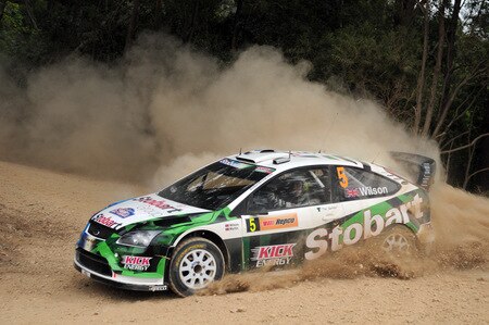 KINGSCLIFF, AUSTRALIA - SEPTEMBER 04:  Matthew Wilson of Great Britain and Scott Martin of Great Britain compete in their VK Stobart Ford Focus  during day one of the Repco Rally of Australiaon September 4  in Kingscliff, Australia  <br /><br /><span class="help">(Photo by Massimo Bettiol/Getty Images)</span>