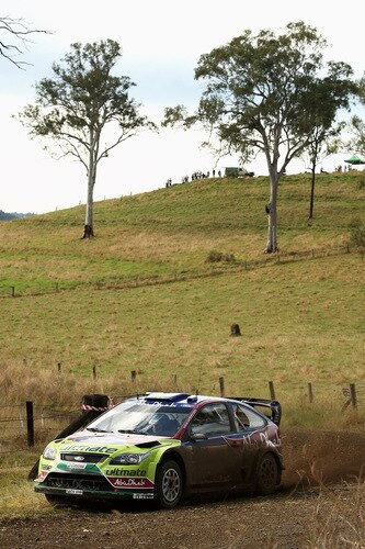 KINGSCLIFF, AUSTRALIA - SEPTEMBER 05:  Mikko Hirvonen of Finland and Jarmo Lehtinen of Finland compete in their BP Abu Dhabi Ford Focus during the Repco Rally of Australia Special Stage Seventeen on September 5, 2009 in Kingscliff, Australia.  <br /><br /><span class="help">(Photo by Quinn Rooney/Getty Images)</span>