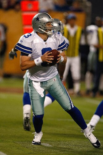 MINNEAPOLIS, MN - SEPTEMBER 4:  Quarterback Jon Kitna #3 of the Dallas Cowboys drops back to pass against the Minnesota Vikings at Hubert H. Humphrey Metrodome on September 4, 2009 in Minneapolis, Minnesota. <br /><br /><span class="help">(Photo by Scott Boehm/Getty Images)</span>