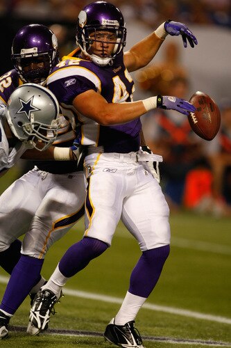 MINNEAPOLIS, MN - SEPTEMBER 4:  Running back Ian Johnson #42 of the Minnesota Vikings spikes the football after scoring a touchdown against the Dallas Cowboys at Hubert H. Humphrey Metrodome on September 4, 2009 in Minneapolis, Minnesota. The Cowboys defeated the Vikings 35-31. <br /><br /><span class="help">(Photo by Scott Boehm/Getty Images)</span>