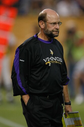 MINNEAPOLIS, MN - SEPTEMBER 4:  Head coach Brad Childress of the Minnesota Vikings walks on the field during action against the Dallas Cowboys at Hubert H. Humphrey Metrodome on September 4, 2009 in Minneapolis, Minnesota. The Cowboys defeated the Vikings 35-31. <br /><br /><span class="help">(Photo by Scott Boehm/Getty Images)</span>