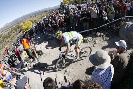 CANBERRA, AUSTRALIA - SEPTEMBER 05:  Chris Jongewaard of Australia in action in the men's elite cross country olympic race during the 2009 Mountain Bike & World Trials World Championship held at Mt Stromlo on September 5, 2009 in Canberra, Australia.  <br /><br /><span class="help">(Photo by Stefan Postles/Getty Images)</span>