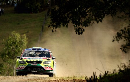 KINGSCLIFF, AUSTRALIA - SEPTEMBER 05:  Khalid Al Qassimi of United Arab Emirates and Michael Orr of Great Britian compete in their BP Abu Dhabi Ford Focus during the Repco Rally of Australia Special Stage Twenty on September 5, 2009 in Kingscliff, Australia.  <br /><br /><span class="help">(Photo by Quinn Rooney/Getty Images)</span>