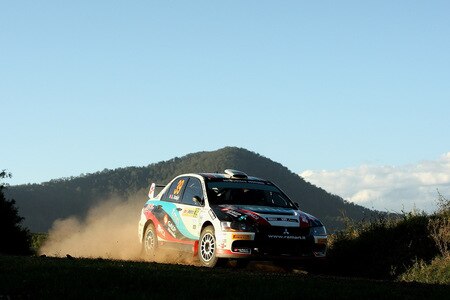 KINGSCLIFF, AUSTRALIA - SEPTEMBER 05:  Armindo Araujo of Portugal and Miguel Ramalho of Portugal compete in their Mitsubishi Lancer EVO IX during the Repco Rally of Australia Special Stage 23 on September 5, 2009 in Kingscliff, Australia.  <br /><br /><span class="help">(Photo by Quinn Rooney/Getty Images)</span>