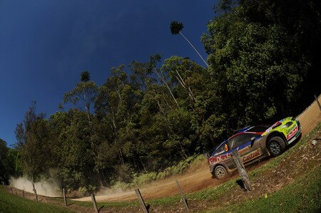 KINGSCLIFF, AUSTRALIA - SEPTEMBER 05:  Mikko Hirvonen of Finland and Jarmo Lehtinen of Finland compete in their BP Abu Dhabi Ford Focus during  day two of the WRC Repco Rally of Australia on September 5  in Kingscliff, Australia  <br /><br /><span class="help">(Photo by Massimo Bettiol/Getty Images)</span>
