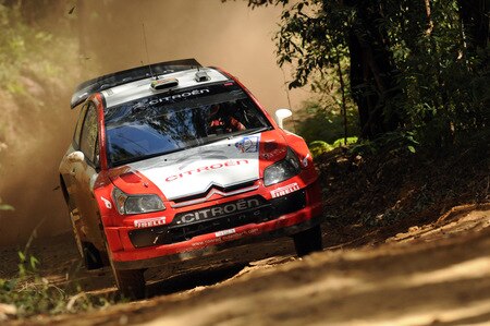 KINGSCLIFF, AUSTRALIA - SEPTEMBER 06:  Conrad Rautenbach of Zimbabwe and Daniel Barritt of Great Britain compete in their Citroen C 4  Junior Team  during day three of the WRC  Repco Rally of Australia on September 6, 2009  in Kingscliff, Australia  <br /><br /><span class="help">(Photo by Massimo Bettiol/Getty Images)</span>