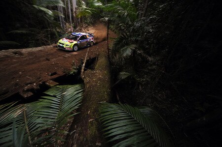 KINGSCLIFF, AUSTRALIA - SEPTEMBER 06:  Khalid Al Qassimi of United Arabian Emirates and Michael  Orr of Great Britain compete in their BP Abu Dhabi Ford Focus  during day three of the WRC  Repco Rally of Australia on September 6, 2009  in Kingscliff, Australia  <br /><br /><span class="help">(Photo by Massimo Bettiol/Getty Images)</span>
