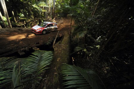 KINGSCLIFF, AUSTRALIA - SEPTEMBER 06:  Conrad Rautenbach of Zimbabwe and Daniel Barritt of Great Britain compete in their Citroen C 4  Junior Team  during day three of the WRC  Repco Rally of Australia on September 6, 2009  in Kingscliff, Australia  <br /><br /><span class="help">(Photo by Massimo Bettiol/Getty Images)</span>