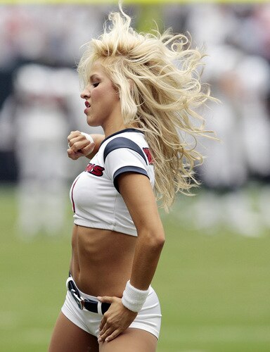 HOUSTON - SEPTEMBER 13:  Houston Texans cheerleaders peform at Reliant Stadium on September 13, 2009 in Houston, Texas.  <br /><br /><span class="help">(Photo by Bob Levey/Getty Images)</span>