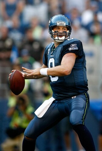 SEATTLE , WA - SEPTEMBER 13:  Quarterback Matt Hasselbeck #8 of the Seattle Seahawks thrpws the ball against the St. Louis Rams at Qwest Field on September 13, 2009 in Seattle, Washington.  <br /><br /><span class="help">(Photo by Jonathan Ferrey/Getty Images)</span>