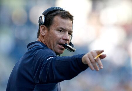 SEATTLE , WA - SEPTEMBER 13:  Head Coach Jim Mora of the Seattle Seahawks stands on the side line agains the St. Louis Rams at Qwest Field on September 13, 2009 in Seattle, Washington.  <br /><br /><span class="help">(Photo by Jonathan Ferrey/Getty Images)</span>