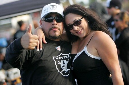 OAKLAND, CA - SEPTEMBER 14:  Fans of the Oakland Raiders support their team while tailgating in the parking lot prior to the Raiders playing against the San Diego Chargers on September 14, 2009 at the Oakland-Alameda County Coliseum in Oakland, California.  <br /><br /><span class="help">(Photo by Ezra Shaw/Getty Images)</span>