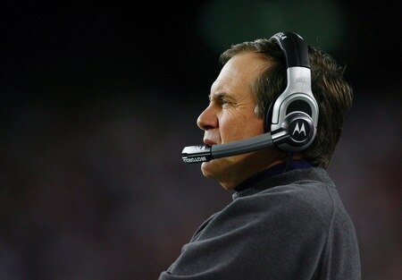 FOXBORO, MA - SEPTEMBER 14:  Head coach Bill Belichick of the New England Patriots watches the second quarter of the game against the Buffalo Bills on September 14, 2009 at Gillette Stadium in Foxboro, Massachusetts. <br /><br /><span class="help">(Photo by Jim Rogash/Getty Images)</span>