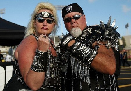 OAKLAND, CA - SEPTEMBER 14:  Fans of the Oakland Raiders support their team while tailgating in the parking lot prior to the Raiders playing against the San Diego Chargers on September 14, 2009 at the Oakland-Alameda County Coliseum in Oakland, California.  <br /><br /><span class="help">(Photo by Ezra Shaw/Getty Images)</span>