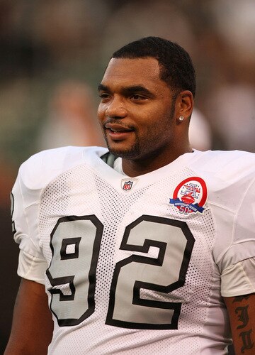 OAKLAND, CA - SEPTEMBER 14:  Richard Seymour #92 of the Oakland Raiders looks on during warm-ups against the San Diego Chargers on September 14, 2009 at the Oakland-Alameda County Coliseum in Oakland, California.  <br /><br /><span class="help">(Photo by (Ezra Shaw/Getty Images)</span>